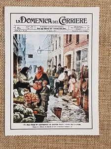 Figurina originale La Domenica del Corriere 1900 Quartiere italiano Saffron Hill - Picture 1 of 1