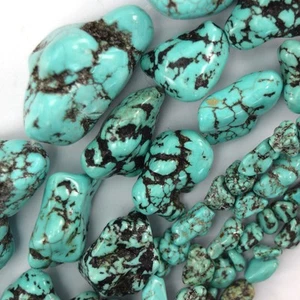 Blue Green Turquoise Pebble Nugget Beads 15" 6-8mm 10-12mm 18-25mm 30-35mm - Picture 1 of 5
