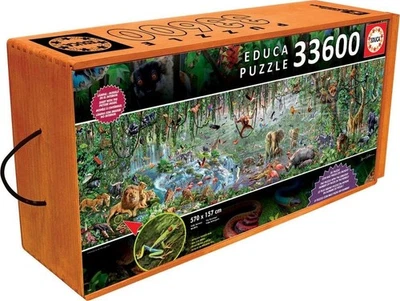 Educa 33,600 Piece Wild Life Puzzle with Wheeled Wooden Carry Case  - Image 1 of 4