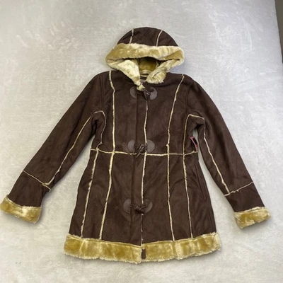 The Original Arizona Jean Company Kids Brown Faux Suede Sherpa Lined Hooded Coat - Image 1 of 4