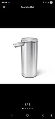 Simplehuman 9 OZ Bomba Sensor Automático Recargable Sin Tacto, Acero Inoxidable Foto 1 de 3