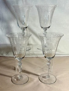 4 Cambridge Kristall Kerzenlicht 8 1/4" Wasserkelche - Bild 1 von 2