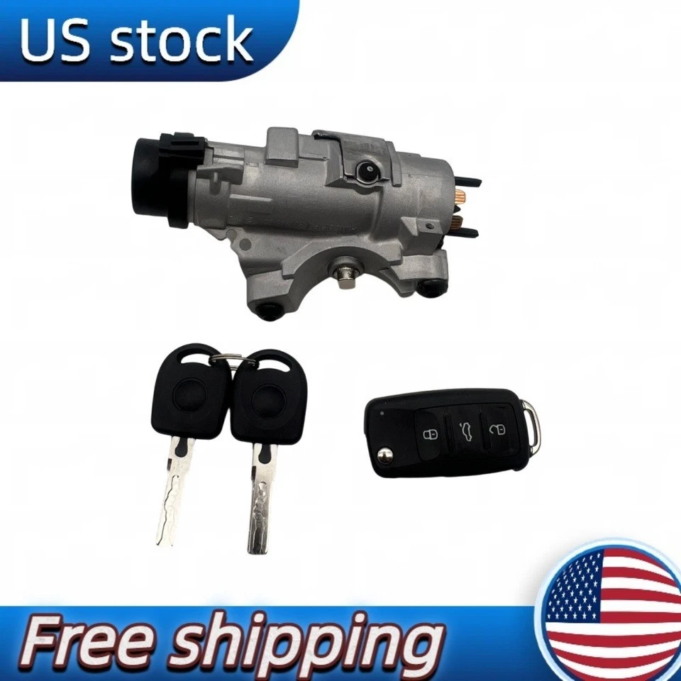 Ignition Lock Cylinder Assembly With Key Shells For Audi 1998-09 A4 Quattro - Image 1 of 4