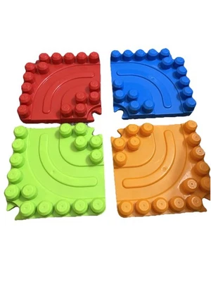 Lote de 4 peças de pista dupla Lego - Imagem 1 de 2