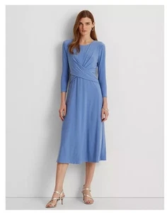 Ralph Lauren Dress Minimalist Quiet Luxury Evening Cocktail Sunday Stretch Blue - Picture 1 of 8