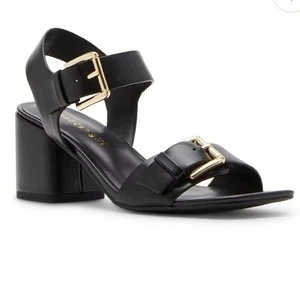Madden Girl Almaa Block Heel Sandals 8.5 Chunky Buckle Y2K - Picture 1 of 11