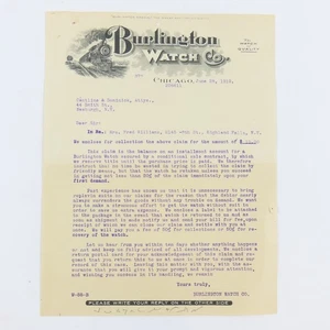 Burlington Watch Co. 1919 (LEGAL LETTER) to Customer - Picture 1 of 2