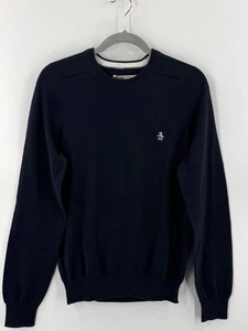 The Penguin Navy Blue Mens Sweater Size Small Dark Sapphire Crewneck Cotton NEW - Picture 1 of 7