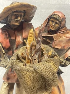 Vtg Mexico Paper Machete Figure Couple With Bean Pot 12 Inches Tall 02 - Picture 1 of 6