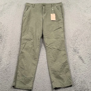 Quince Pants Womens 31 Green Stretch Cotton Blend Chino Casual Trousers New - Picture 1 of 13