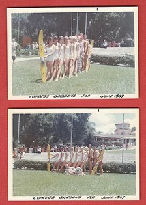 2 Rare 1967 CYPRESS GARDEN Photos w/PRETTY GIRLS IN SWIMSUITS Water Skiers - Picture 1 of 3