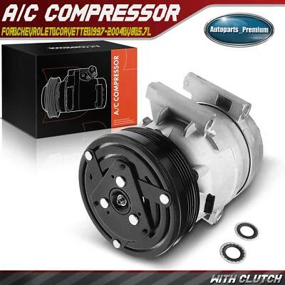 Compresor de aire acondicionado con polea de 4 ranuras para Chevy Corvette 1997-2004 V8 5,7 L 89018958 Foto 1 de 4