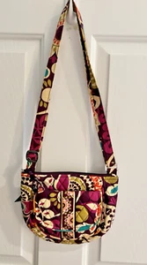 Vera Bradley Plum Crazy Lizzy Crossbody Hipster Tasche EUC Muster nicht mehr produziert - Bild 1 von 10