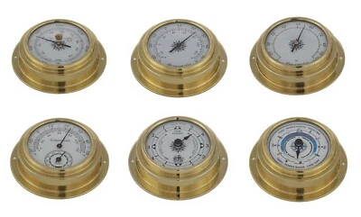 Messinstrumente aus Messing für Boote Barometer Thermometer Hygrometer, Tidenuhr - Bild 1 von 4