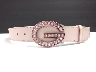 Cinturón de mujer Guess G Logo Rhinestones Bling Posh Leather Rare Pink Large L Foto 1 de 4