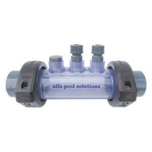 Cella di misura PVC trasparente 2 supporti elettrodi tappi 1/2" manicotti D50 mm - Foto 1 di 2