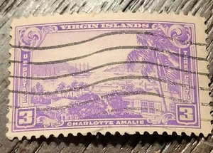 Scott #802 Virgin Islands Charlotte Harbor 1937 Single Canceled 3 Cent U.S Stamp - Picture 1 of 2