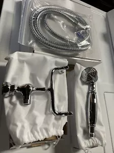 💦 NEW Signature Hardware VINTAGE TELEPHONE HAND SHOWER SET - CHROME - Picture 1 of 6