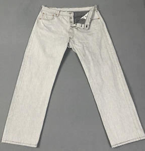 Levis 501XX Mens 38x36(Fits 34x31) Button Fly Light Gray Wash Denim Jeans EUC - Picture 1 of 12