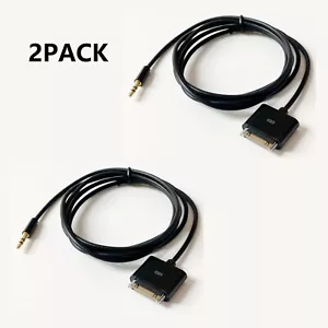 2PACK Dock Connector to 3.5mm Jack Line Out Aux Cable Lead for iPod/iPhone/iPad - Picture 1 of 4