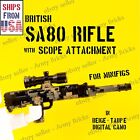 SA80 Rifle w/ Scope for Minifigs • CUSTOM TOY Brick • Beige Taupe Digi Camo