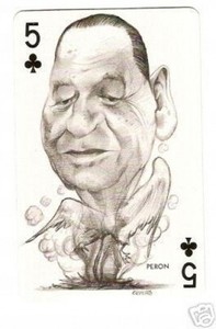 Juan Peron Argentina 1973 Political Playing Card Spain