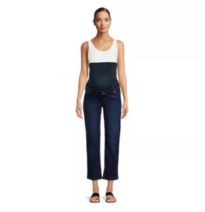 Time and Tru Women's Maternity Straight Jeans with Belly Ban Size: XL (16-18) - Picture 1 of 5