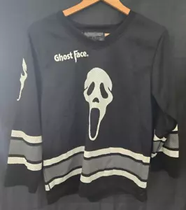 Ghost Face Jersey Mens Large Scream Horror Movie Icon Hockey Shirt Halloween - Picture 1 of 6