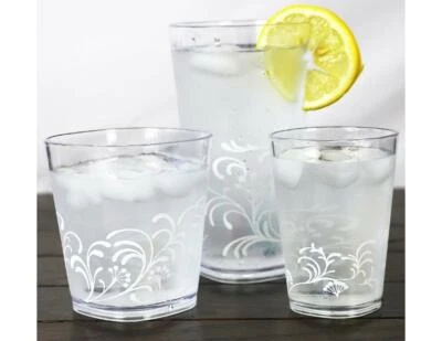 CORNING COORDINATES 4 Corelle BOUTIQUE CHERISH Acrylic DRINKWARE Beverage Glasses 19, 14 or 8-oz NEW