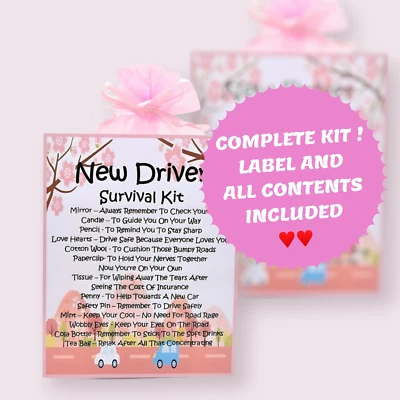 New Driver Survival Kit PINK ~ Unique Novelty Congratulations Gift & Keepsake ! - Image 1 of 4