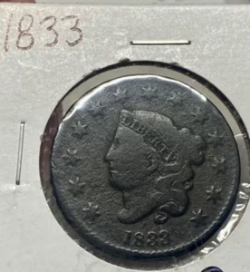 USA 1 Cent 1833 Liberty Head / Matron Head Type I - Picture 1 of 2