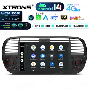 Android 14 8-Core 4G 64G DSP Car Stereo Radio 7" GPS NAVI Car Play for Fiat 500  - Picture 1 of 19
