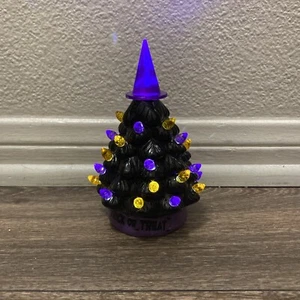 Mr. Christmas Mini LED Witch Hat Christmas Tree "Trick or Treat" Light Up Decor - Picture 1 of 5