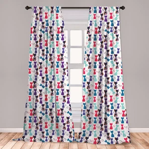 Kitten Microfiber Curtains 2 Panel Set Living Room Bedroom in 3 Sizes - Picture 1 of 54