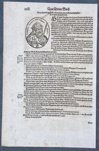 1628 Munster Antique Print 2 Kings of France Charles & Pepin the short - Picture 1 of 3