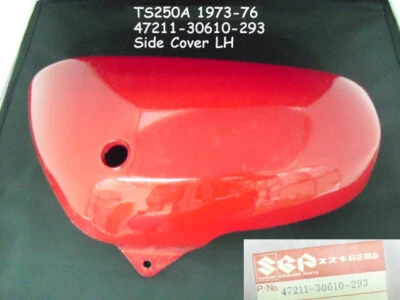 Suzuki TS250 Side Cover LH 1973-76 NOS TS250K/L/M/A Frame Panel 47211-30610-293 Foto 1 de 4