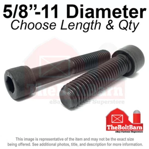 5/8"-11 Allen Socket Head Alloy Cap Screws Bolts Black Oxide COARSE (Pick Size) - Picture 1 of 16
