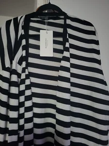 6x Black And White Stripe Cardigan New With Tags Plus Size - Picture 1 of 7