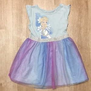 Disney Jumping Beans FROZEN Elsa Blue & Purple Sparkly Tutu Skirted Dress 4T - Picture 1 of 10