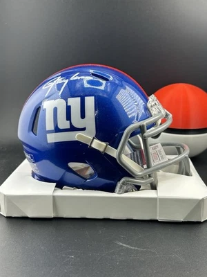 Minicasco de velocidad firmado por Lawrence Taylor de los Gigantes de Nueva York certificado de autenticidad JSA (CBMH) Foto 1 de 4