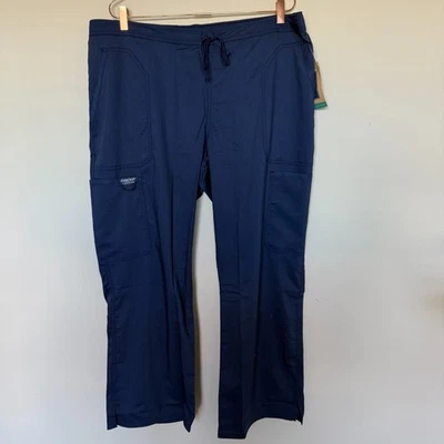 NWT Cherokee Workwear Modern Classic Revolution Scrub Pants XL Petite Navy WW120 - Image 1 of 4