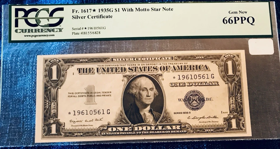 1935-G com certificado de prata nota estrela com lema. Fr. Joia nova 1617* PCGS-66PPQ - Imagem 1 de 4