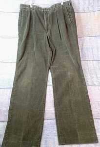 Vintage Moss Green Lands' End Corduroy Pants Size 39" X 33.5" USA - Picture 1 of 24
