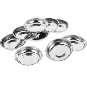 Plato de acero inoxidable de 10 piezas platos de inmersión tazones para sumergir pan condimento de viaje - Imagen 1 de 12