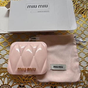 MIUMIU Compact Mirror Pink Novelty Box with Drawstring Bag - Picture 1 of 4