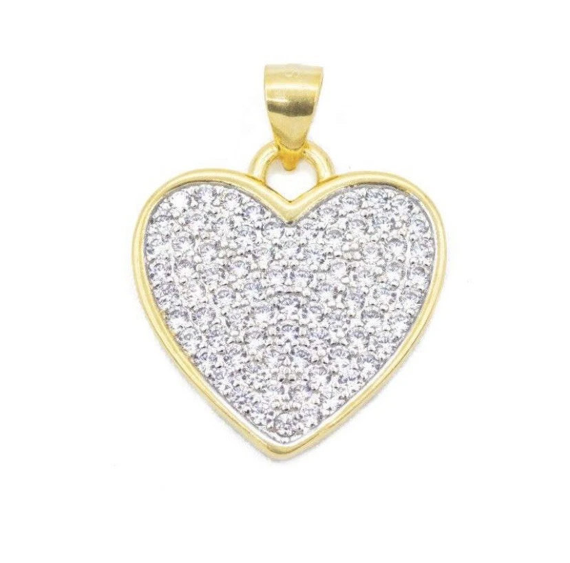  CIONDOLO CUORE DORATO CON PAVÉ DI ZIRCONI (MOD. CN039) - Immagine 1 di 1