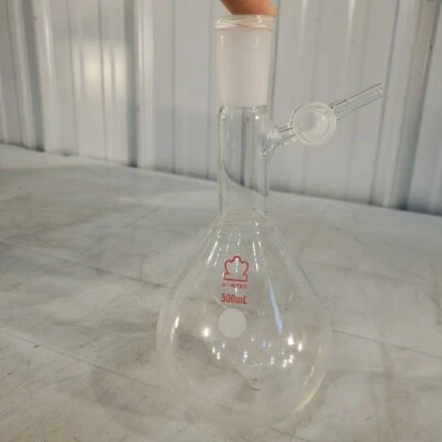 Kontes 500mL Schlenk Flask 24/40 Modified Tube Glass Laboratory  - Image 1 of 4