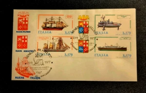 ITALY FDC 1977 Navi Della MARINA ITALIANA - Ships 4 Stamps First Day Cover  - Picture 1 of 4
