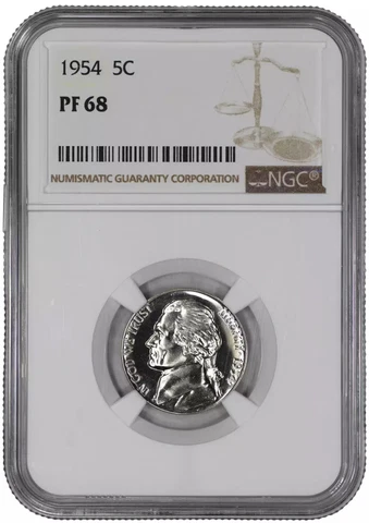 1954 PROOF JEFFERSON NICKEL 5C NGC CERTIFIED PF 68 - SPOT HAZE FREE Cover