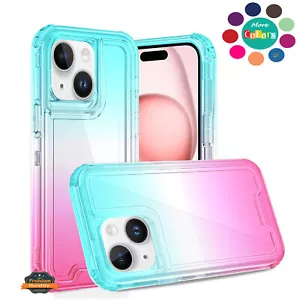 For Apple iPhone 15 Pro Max Hybrid 3in1 Two Color Tone Shockproof Case Cover - Picture 1 of 26